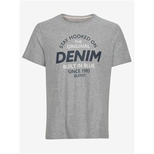 Gray T-shirt with Blend print - Men