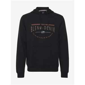 Black Sweatshirt With Blend Hoodie - Men