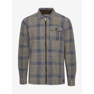 Blue-Grey Plaid Flannel Shirt Blend - Men