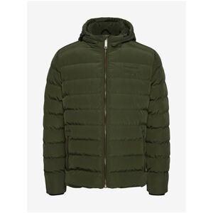 Dark Green Quilted Jacket Blend - Men