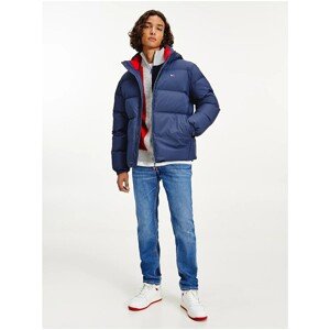 Dark Blue Men's Quilted Jacket Tommy Jeans Essential Down - Men