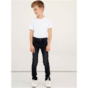 Black boys slim fit jeans with embroidered effect name it Theo - unisex