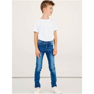 Blue boys slim fit jeans with embroidered effect name it Theo - unisex