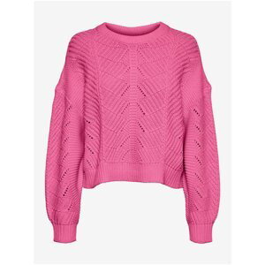 Dark Pink Ribbed Sweater Noisy May Yan - Women