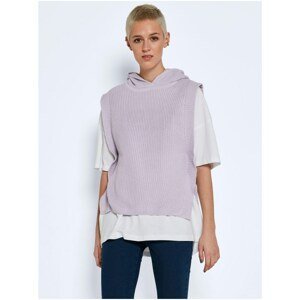Light purple hooded sweater vest Noisy May Freja - Women
