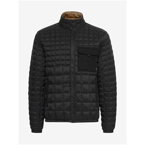 Black Quilted Winter Jacket with Blend Pocket - Men