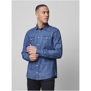 Dark Blue Denim Shirt Blend Nantes - Men