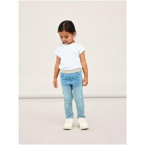 Light blue girls' jeans with embroidered effect name it Salli - unisex