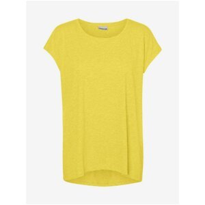 Yellow Elongated Basic T-Shirt Noisy May Mathilde - Women