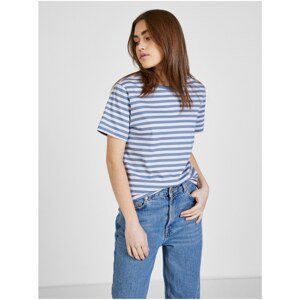 White-Blue Women's Striped T-Shirt Noisy May Alice - Women