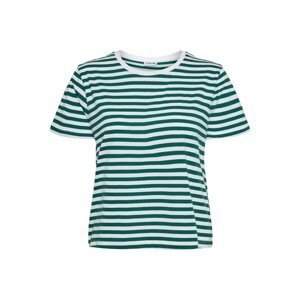 White-Green Striped T-Shirt Noisy May Alice - Women