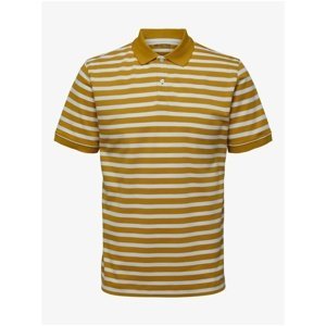 Mustard Striped Polo T-Shirt Selected Homme Kells - Men