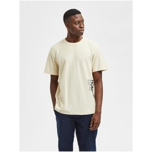 Cream T-Shirt Selected Homme Relax - Men