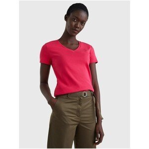 Dark pink women's basic T-shirt Tommy Hilfiger - Women