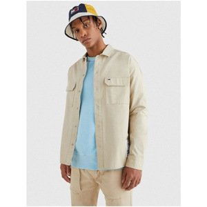 Beige Men's Shirt Tommy Jeans Overshirt - Men's