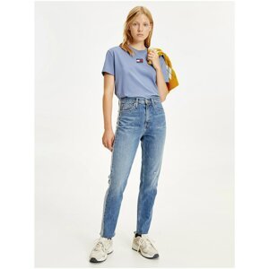 Blue Women's Slim Fit Jeans with Embroidered Tommy Jeans Effect - Women