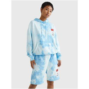 Blue Womens Patterned Oversize Hoodie Tommy Jeans - Women