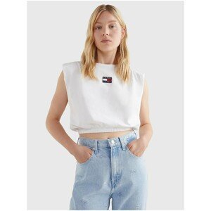 White Womens Cropped T-Shirt Tommy Jeans - Women