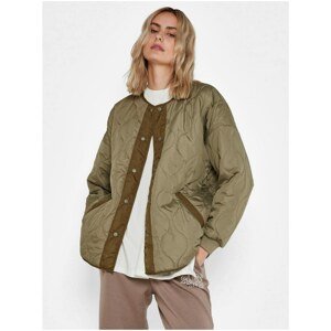 Khaki Quilted Lightweight Jacket Noisy May Eline - Women