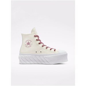 Cream Women's Ankle Sneakers on Converse Chuck Taylor Platform - Women
