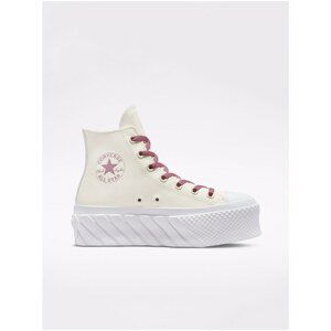 Cream Women's Ankle Sneakers on Converse Chuck Taylor Platform - Women