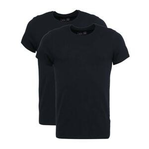 Set of Two Black Slim Fit T-Shirt Under Round Neckline Blend - Men