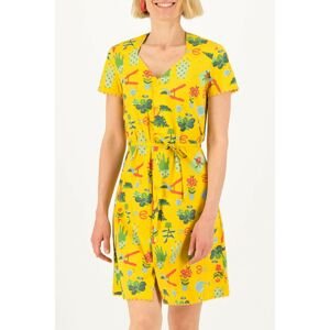 Yellow Ladies Patterned Button-Down Dress Blutsgeschwister Fairy in The - Ladies