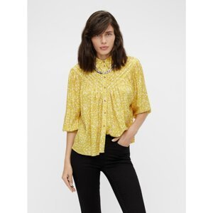 Yellow patterned loose shirt . OBJECT Hessa - Women