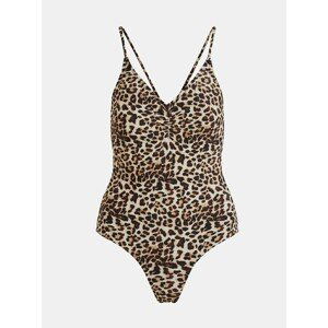 Brown patterned one-piece swimsuit . OBJECT Francise - Women