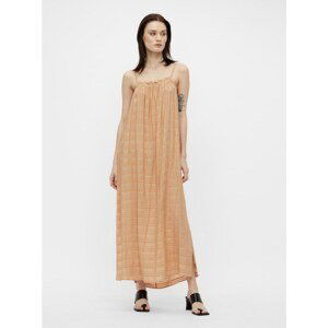 Orange patterned loose maxi-dresses with slits . OBJECT Rafia - Women