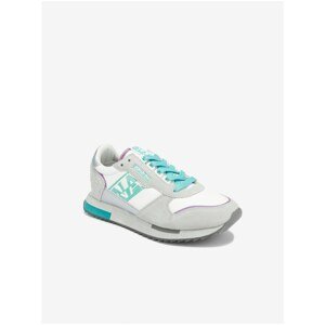 Napapijri Vicky Green-Grey Suede Sneakers - Ladies