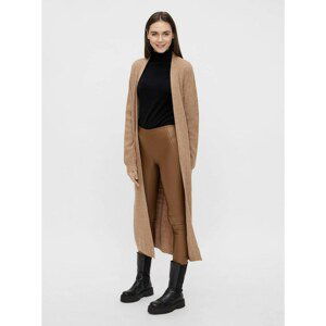 Light brown ribbed long cardigan . OBJECT Malena - Women