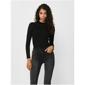 Black T-shirt with stand-up collar ONLY Diana - Women