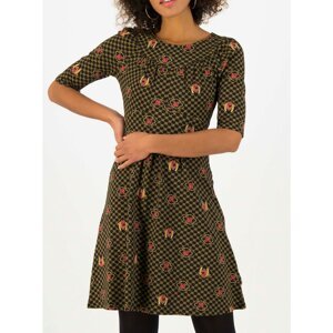 Yellow-black patterned dress Blutsgeschwister Home Sweet Home - Women