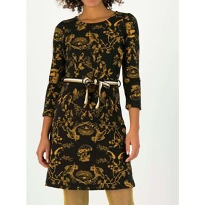 Black patterned dress with belt Blutsgeschwister Très Charmeuse - Women