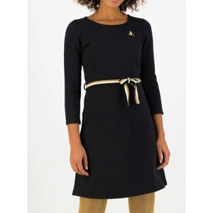 Black Dress with Belt Blutsgeschwister Très Charmeuse - Women