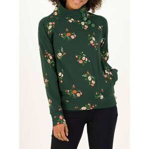 Dark Green Women's Floral Sweatshirt Blutsgeschwister Oh So Nett - Women