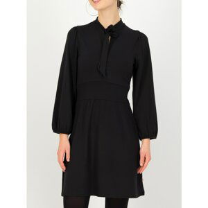 Black Women's Dress with Balloon Sleeves Blutsgeschwister Black beauty - Women