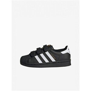 White-black boy leather shoes adidas Originals Superstar CF C - unisex