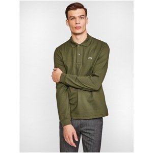 Green Men's Polo T-Shirt With Long Sleeve Lacoste - Men's