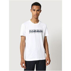 White Men's T-Shirt with NAPAPIJRI Serber print SS - Men