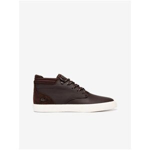 Dark Brown Men's Leather Lacoste Ankle Boots - Men