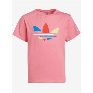 Pink girls' T-shirt with adidas Originals Tee print - unisex