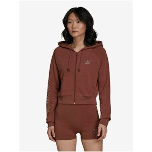 Brown Womens Cropped Hoodie adidas Originals Cropped Trac - Women