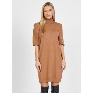 Light Brown Women's Sweater Dress with Ruffled Sleeves Liu Jo - Women