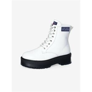 White Women's Ankle Boots on the Lee Cooper Platform - Women