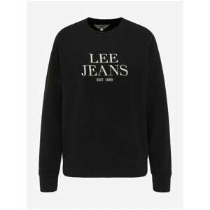 Black Women's Sweatshirt with Print Lee Crew - Women