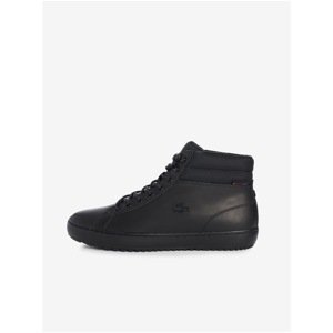 Black Men Leather Ankle Boots Lacoste Straightset Thermo - Men