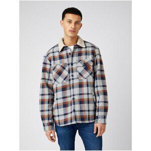 Brown-Blue Men's Plaid Flannel Shirt Wrangler - Men