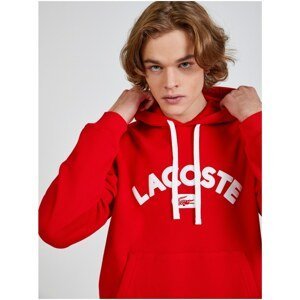 Red Men's Sweatshirt with Lacoste Hoodie - Men's